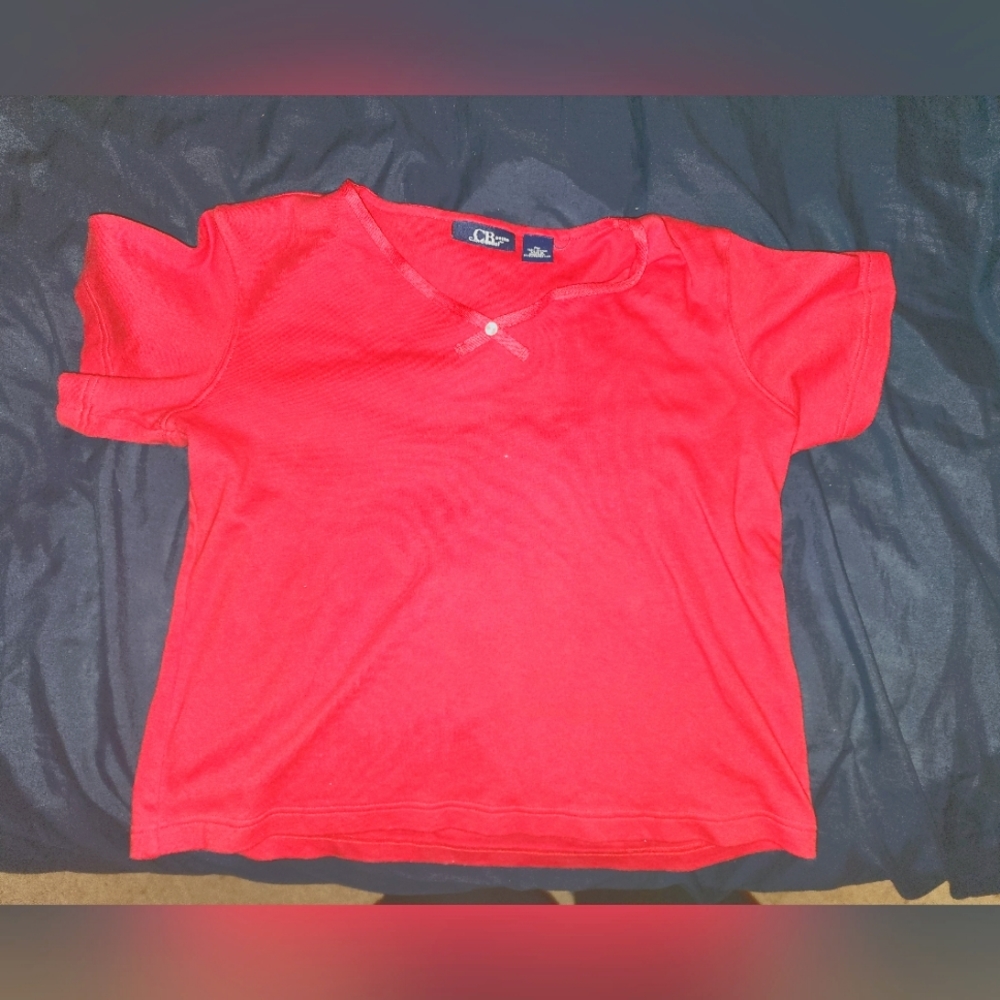 CB peitite red blouse
